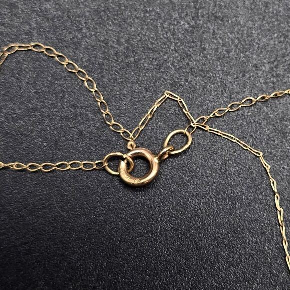 Van Dell 12K Gold Filled Necklace Earrings Set Green Rhinestone Vintage Jewelry - Picture 9 of 10